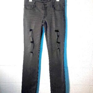 Express Jeans Skinny Stella Low Rise Womens Sz 8 Grey Stretch Jegging Distressed
